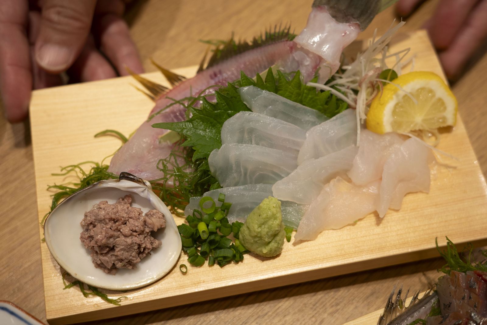 かわはぎ肝醤油（980円）